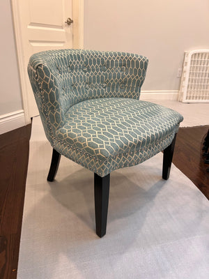 2 Aqua Blue Accent Chairs