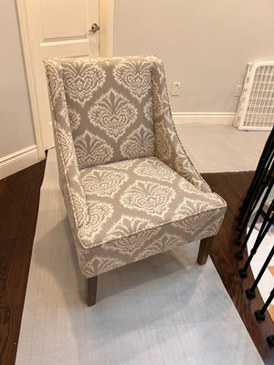 2 Grey Patterned Accent Chairs