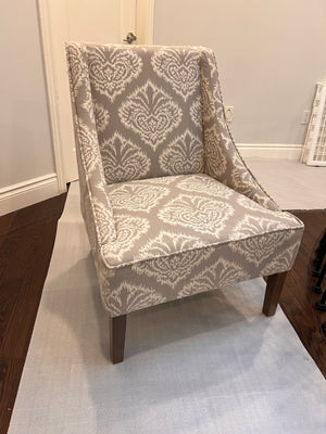 2 Grey Patterned Accent Chairs