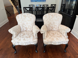 Pair of Barrymore Furniture Cream Upholstered Armchairs