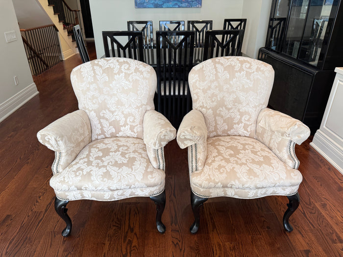 Pair of Barrymore Furniture Cream Upholstered Armchairs