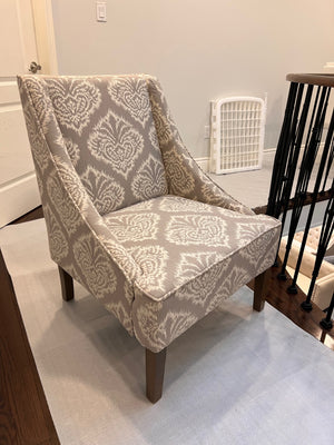 2 Grey Patterned Accent Chairs