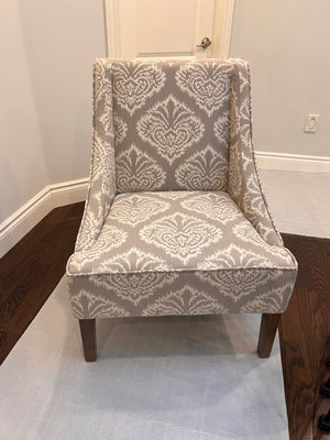 2 Grey Patterned Accent Chairs