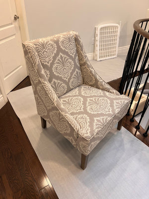 2 Grey Patterned Accent Chairs