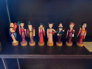 'The Eight Immortals' Oriental Wood Figurines