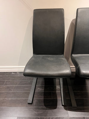 2 Black Faux Leather Accent Chairs