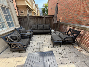 5pc Patio Set with Sunbrella Cushions (*condition noted)