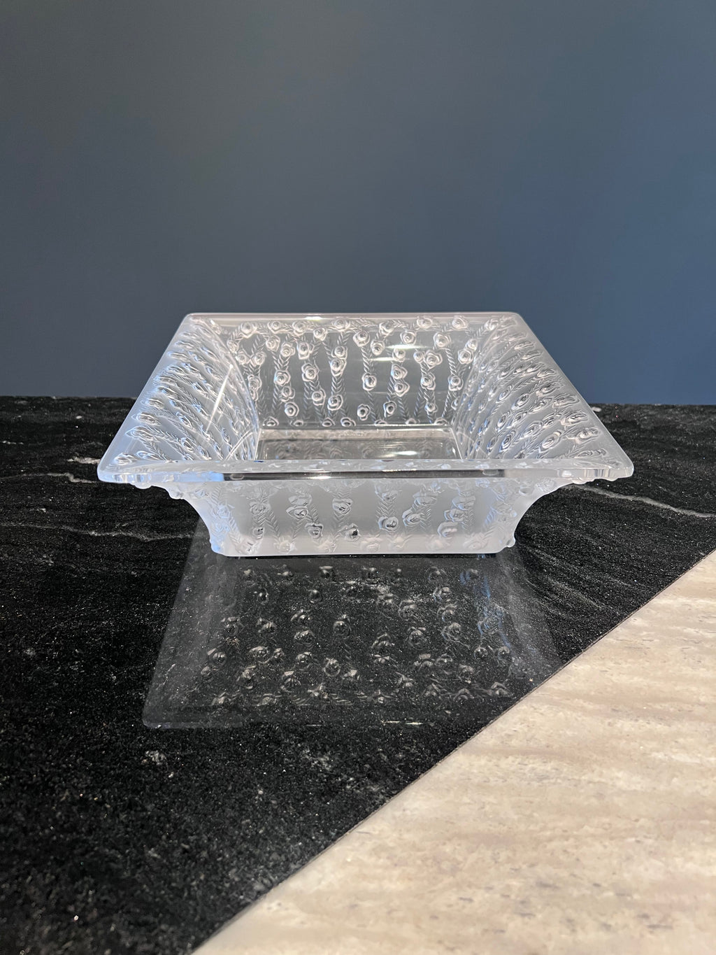 Vintage Lalique France “Roses” Bowl, Model # 10-407