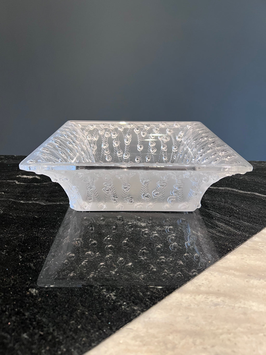 Vintage Lalique France “Roses” Bowl, Model # 10-407