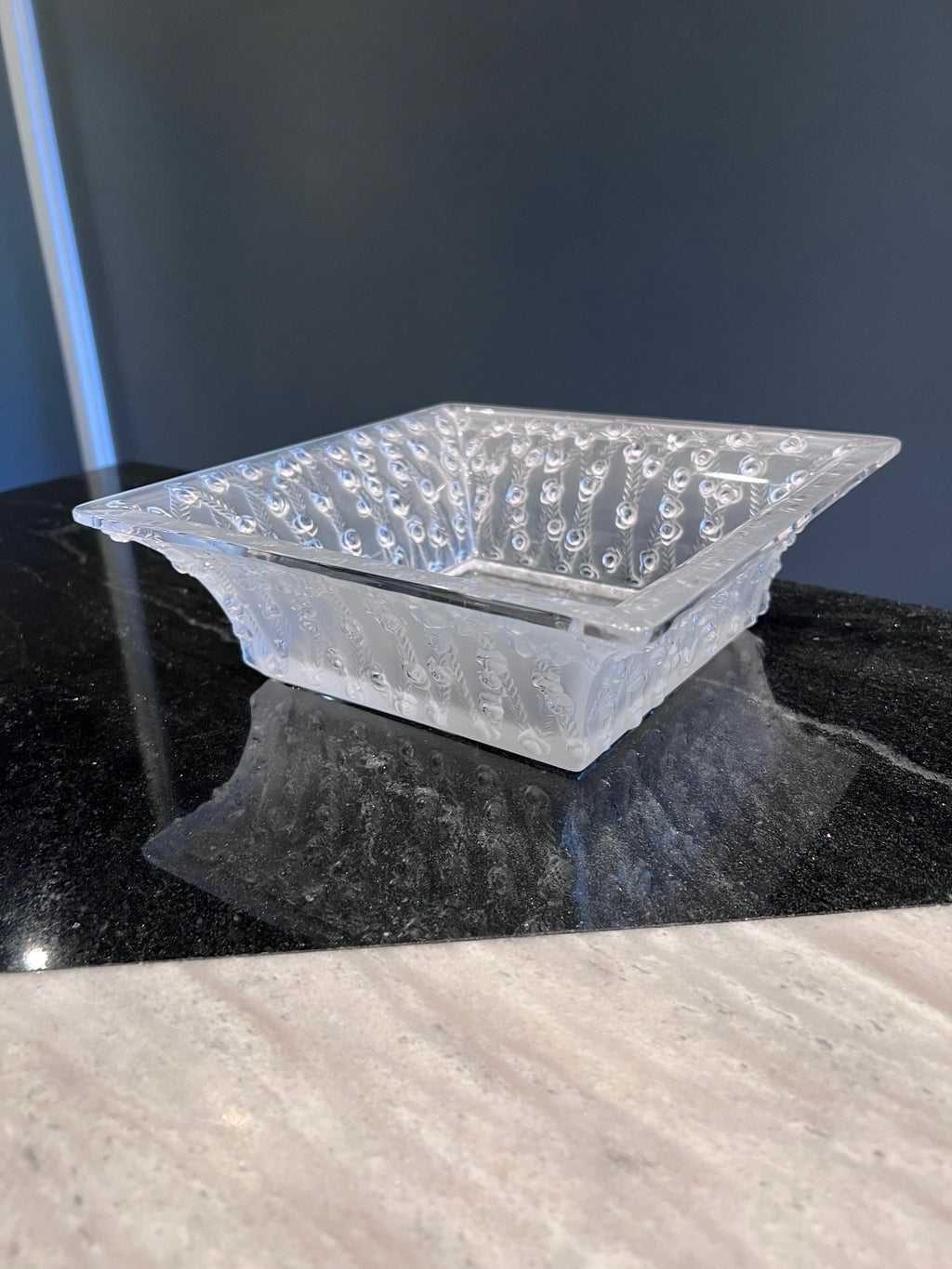 Vintage Lalique France “Roses” Bowl, Model # 10-407