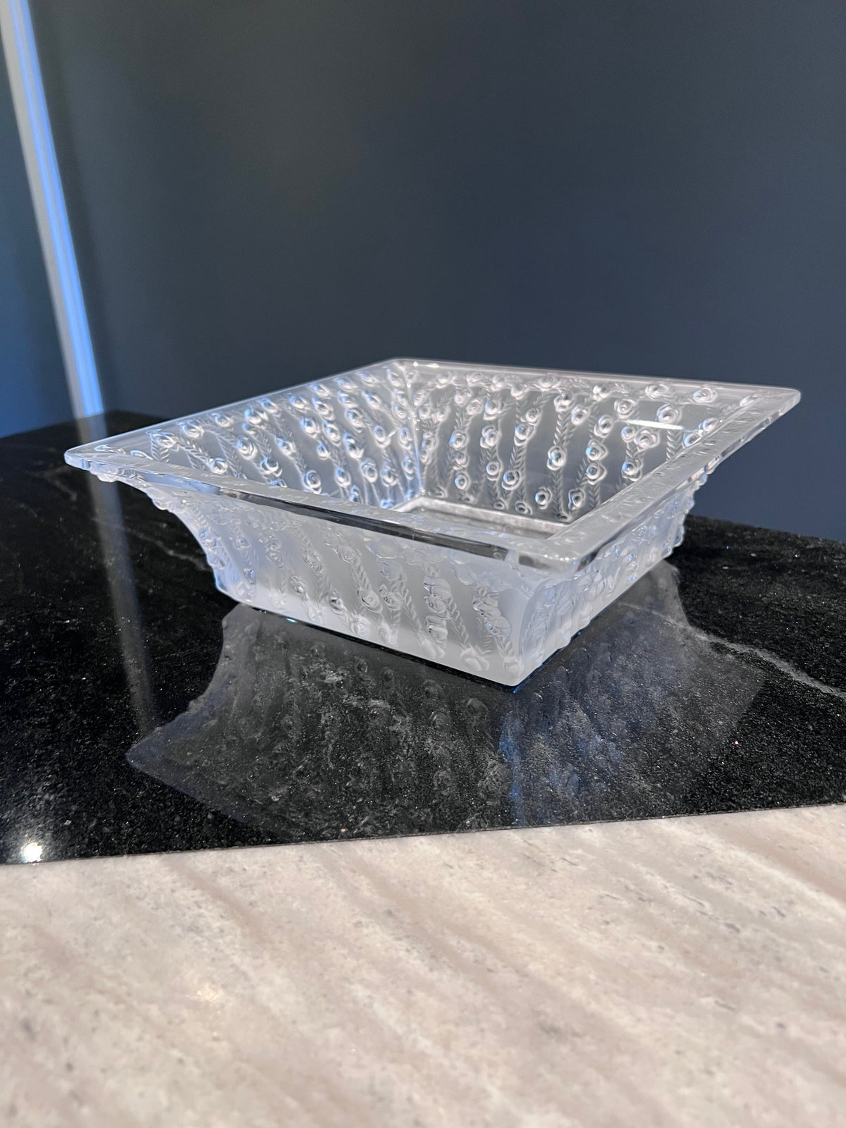 Vintage Lalique France “Roses” Bowl, Model # 10-407