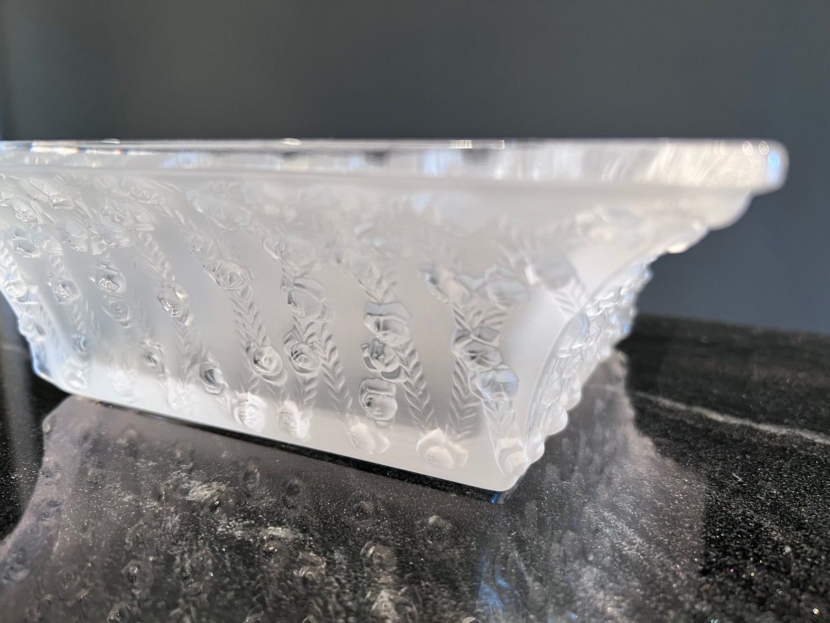 Vintage Lalique France “Roses” Bowl, Model # 10-407