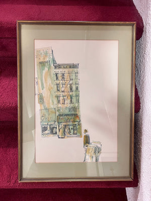 Watercolour titled "Metrogogol Cafe" by Raymond Chow