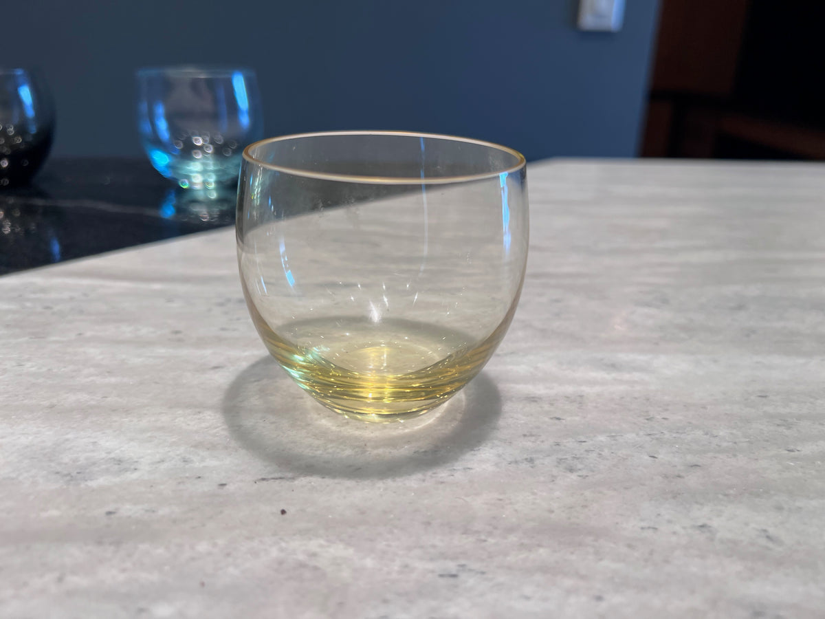 Set of 3 Moser Coloured Culbuto Small Tumbler Glasses- 2.5"
