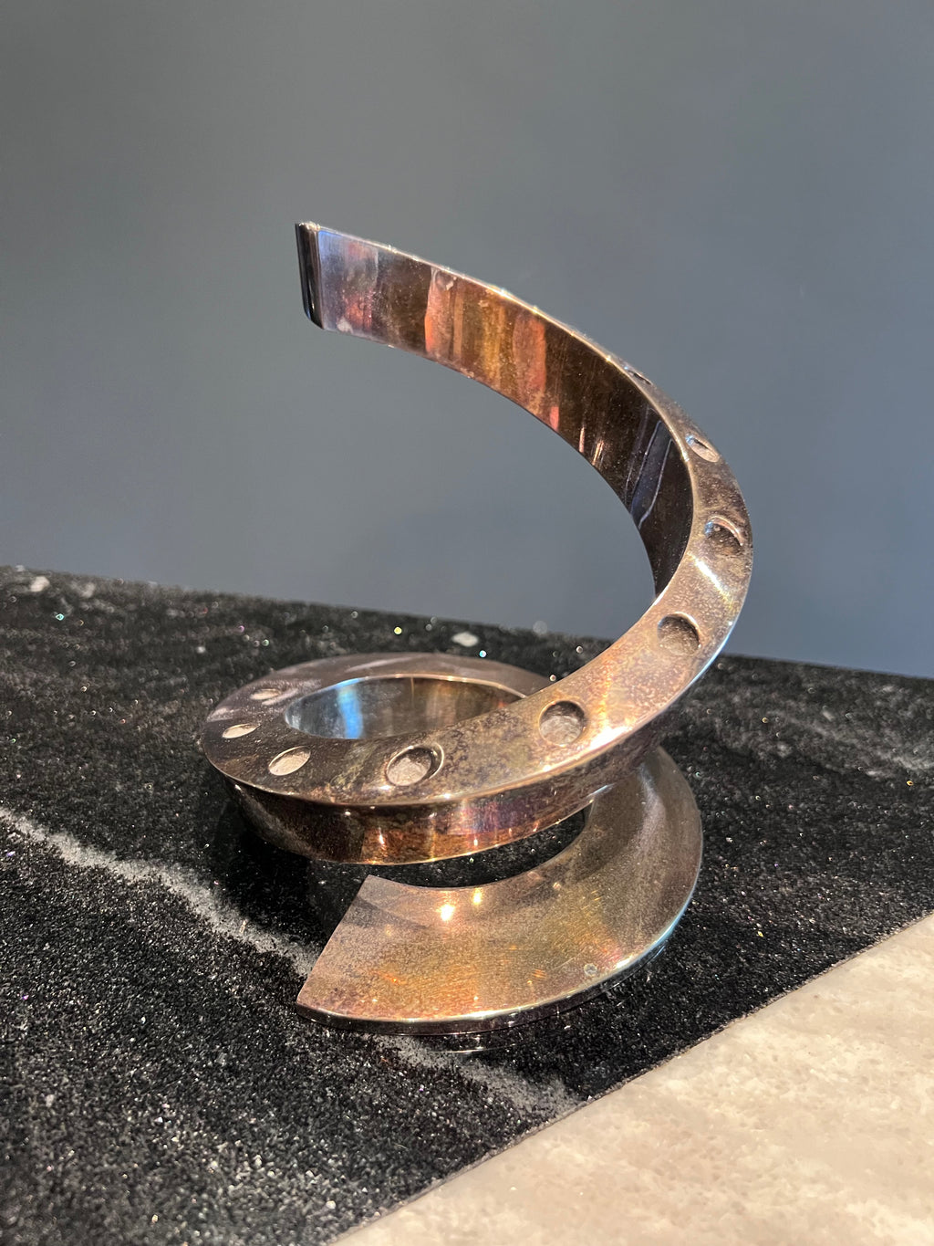 Vintage MCM Dansk Designs Spiral Candle Holder by Bertil Vallien