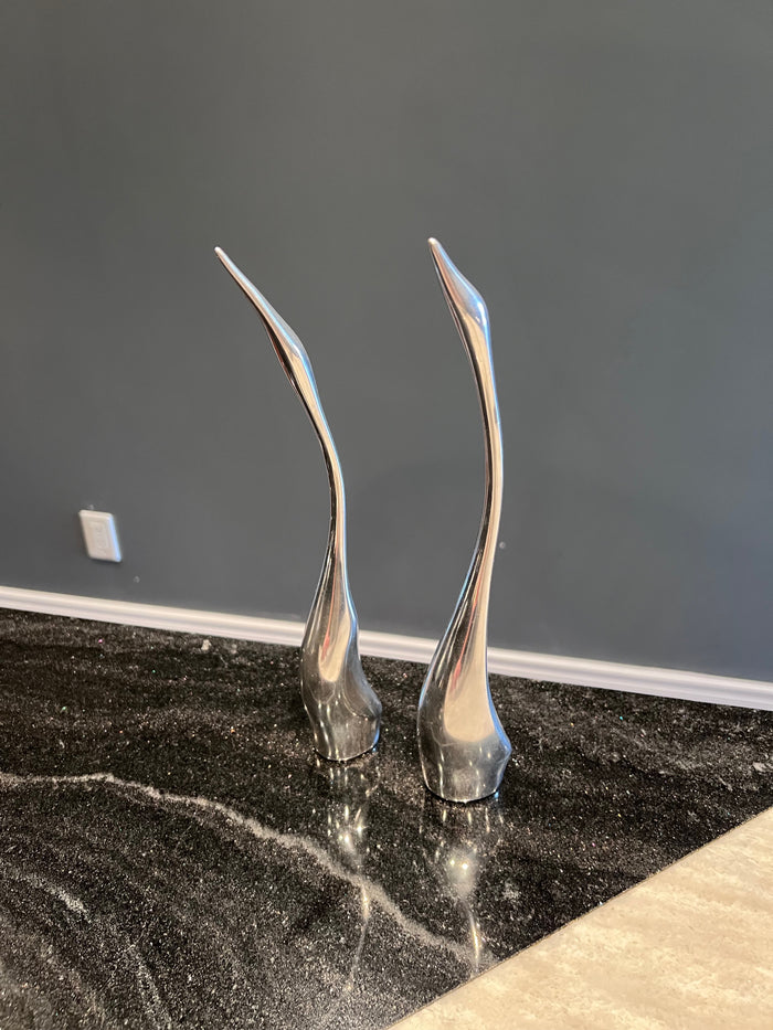Pair of Hoselton Aluminum Swans