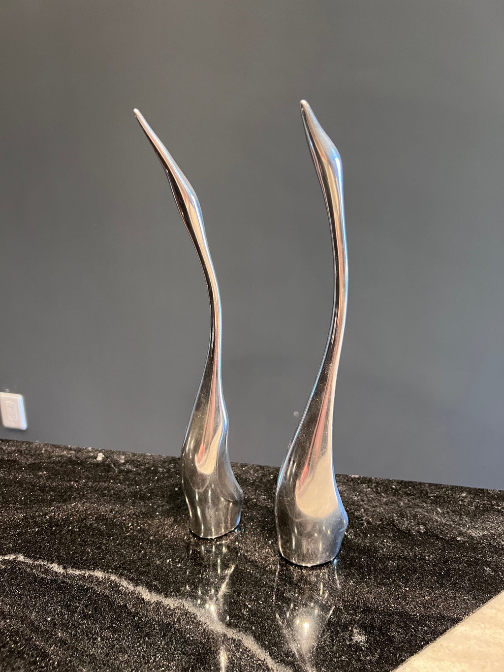 Pair of Hoselton Aluminum Swans