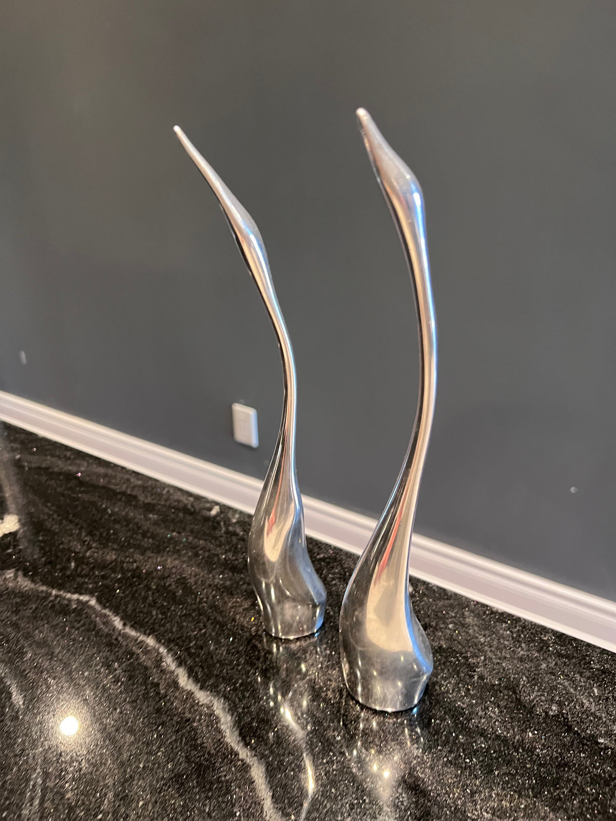Pair of Hoselton Aluminum Swans