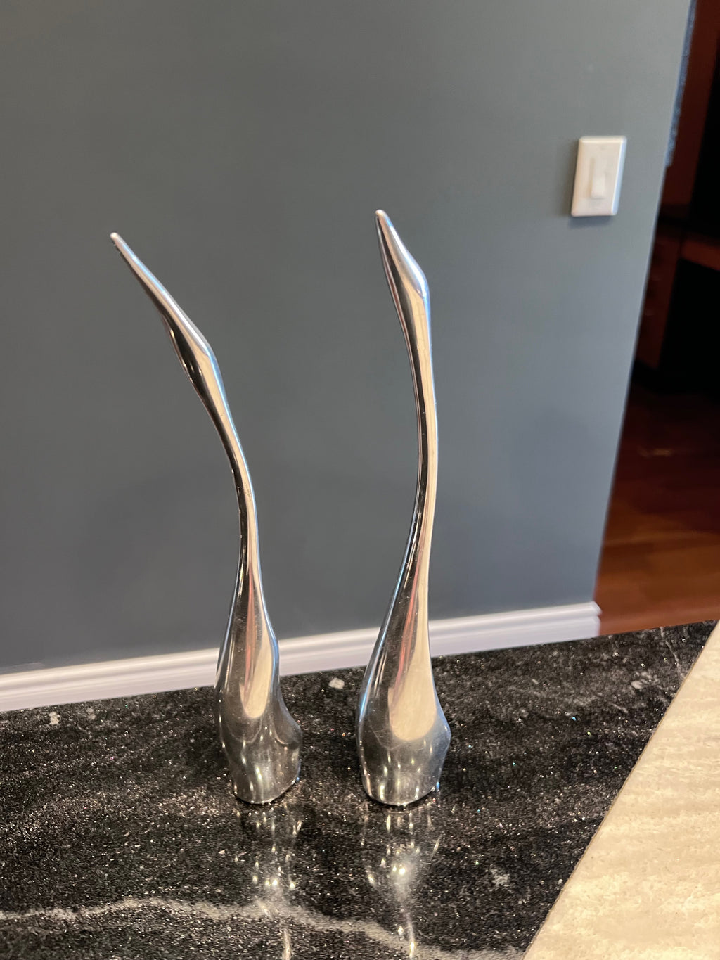 Pair of Hoselton Aluminum Swans
