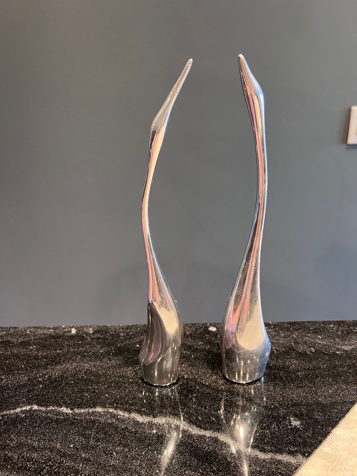 Pair of Hoselton Aluminum Swans