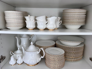 Royal Albert Bone China Val D'or Dinnerware Set Service for 20 (124 piece set)