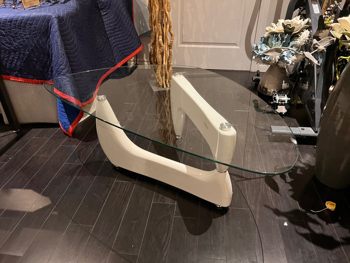 Noguchi Style Coffee Table, White Base