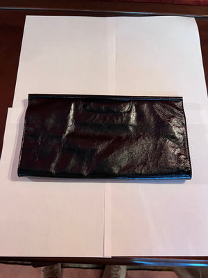 Vintage "Davids" Black Leather Clutch, Made in Italy