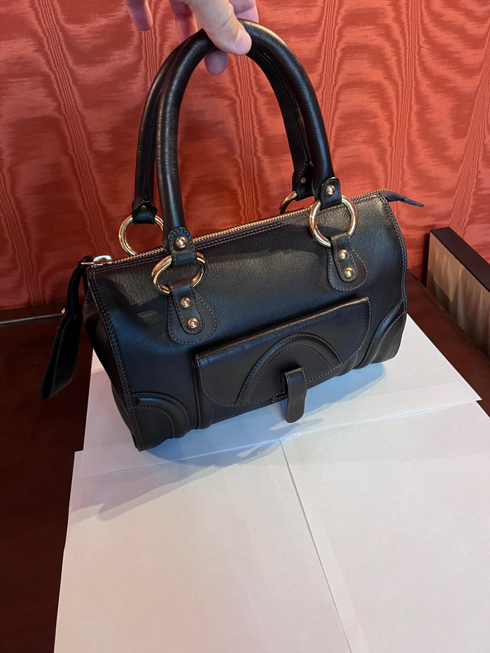 Vivia Made in Italy, Black Leather Handbag