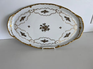 Reichenbach Gold Roses Large Oval Platter