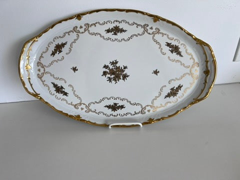 Reichenbach Gold Roses Large Oval Platter