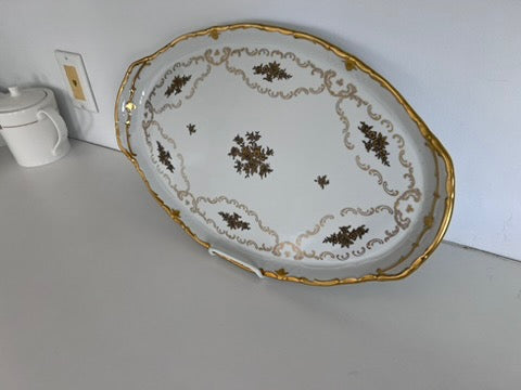 Reichenbach Gold Roses Large Oval Platter