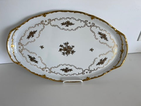Reichenbach Gold Roses Large Oval Platter
