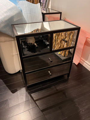 Pair of Mirrored Nightstands # 3 (*condition noted)