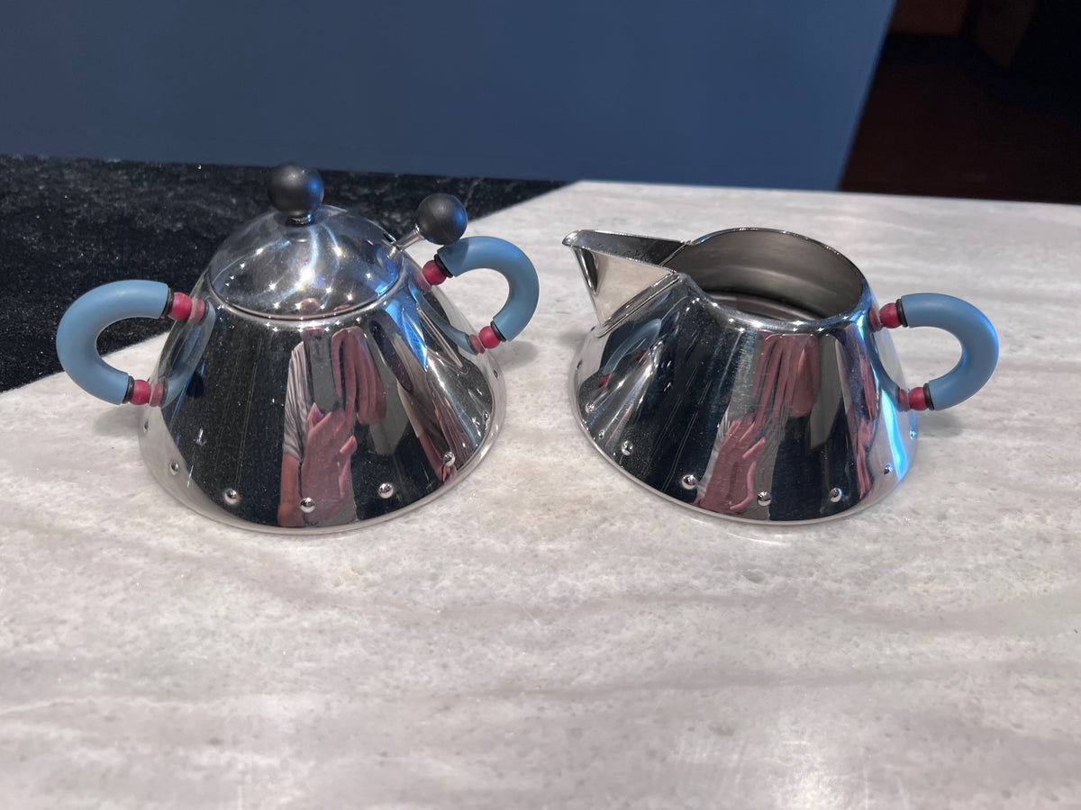Alessi Cream & Sugar w/Spoon, Designed by Michael Graves