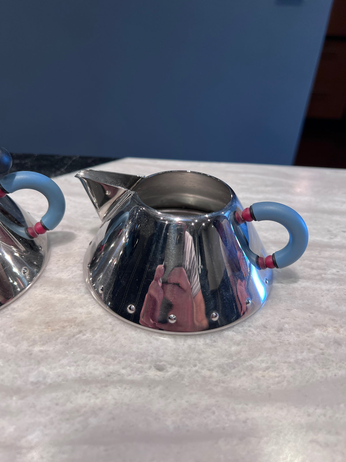 Alessi Cream & Sugar w/Spoon, Designed by Michael Graves