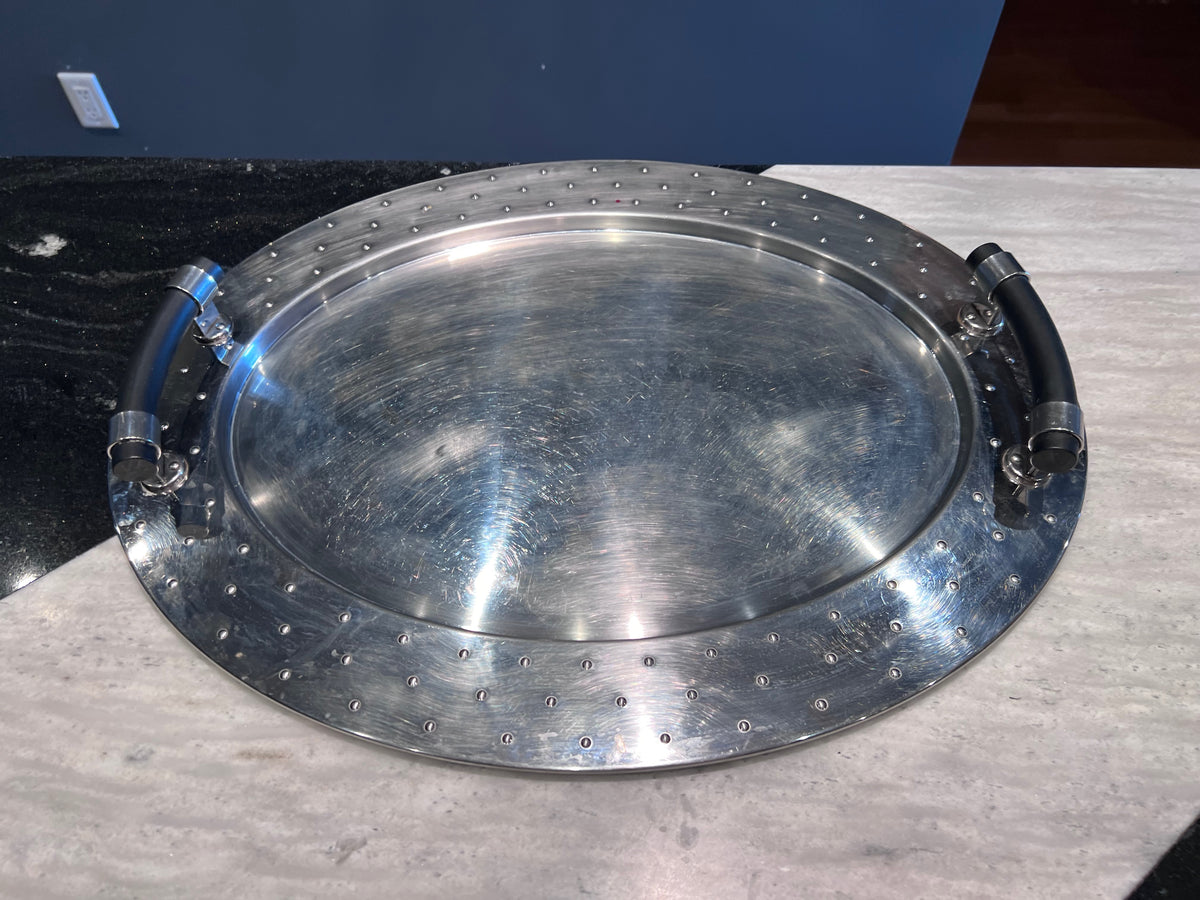 AlessiTablett MG09 Oval Tray w/ Black Handles (*condition)