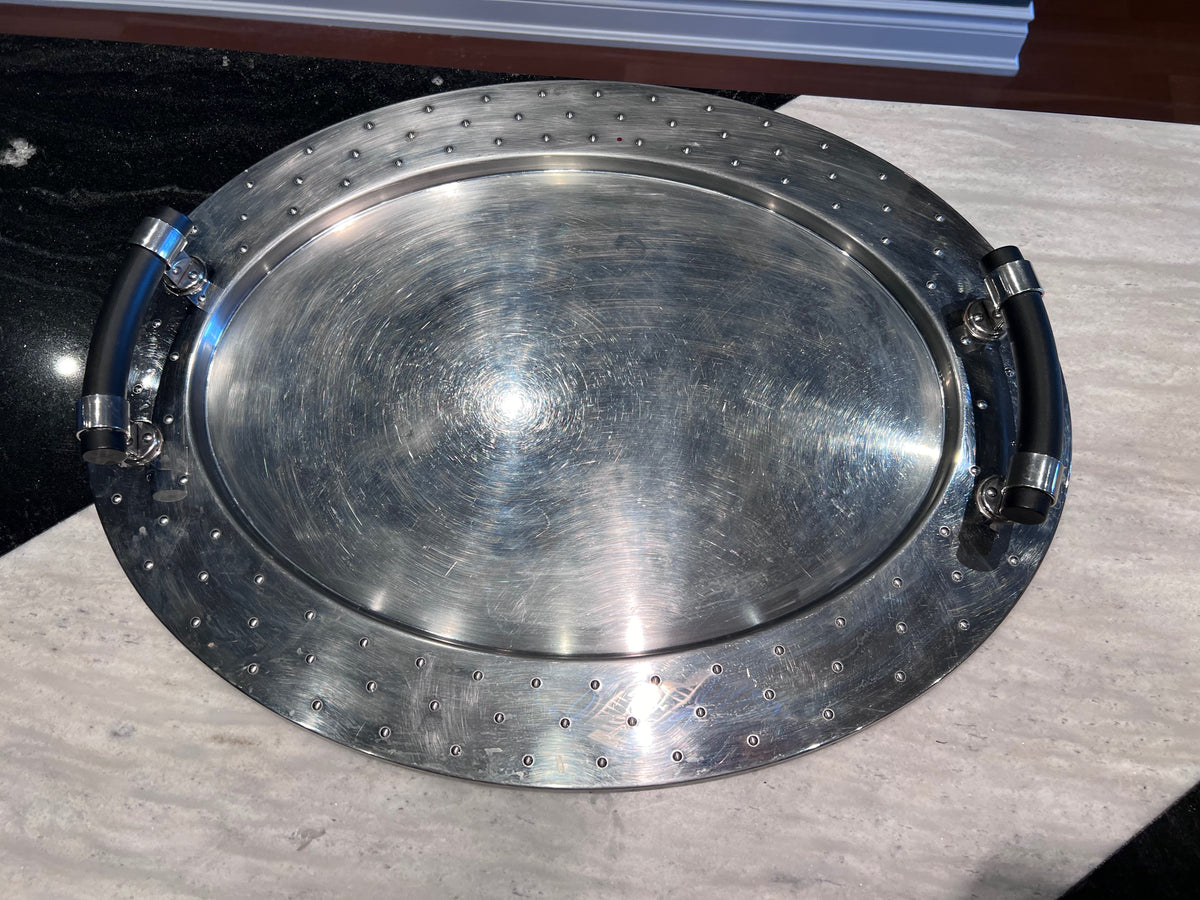 AlessiTablett MG09 Oval Tray w/ Black Handles (*condition)
