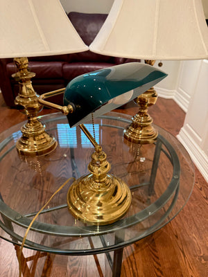 Vintage Brass Banker's Lamp