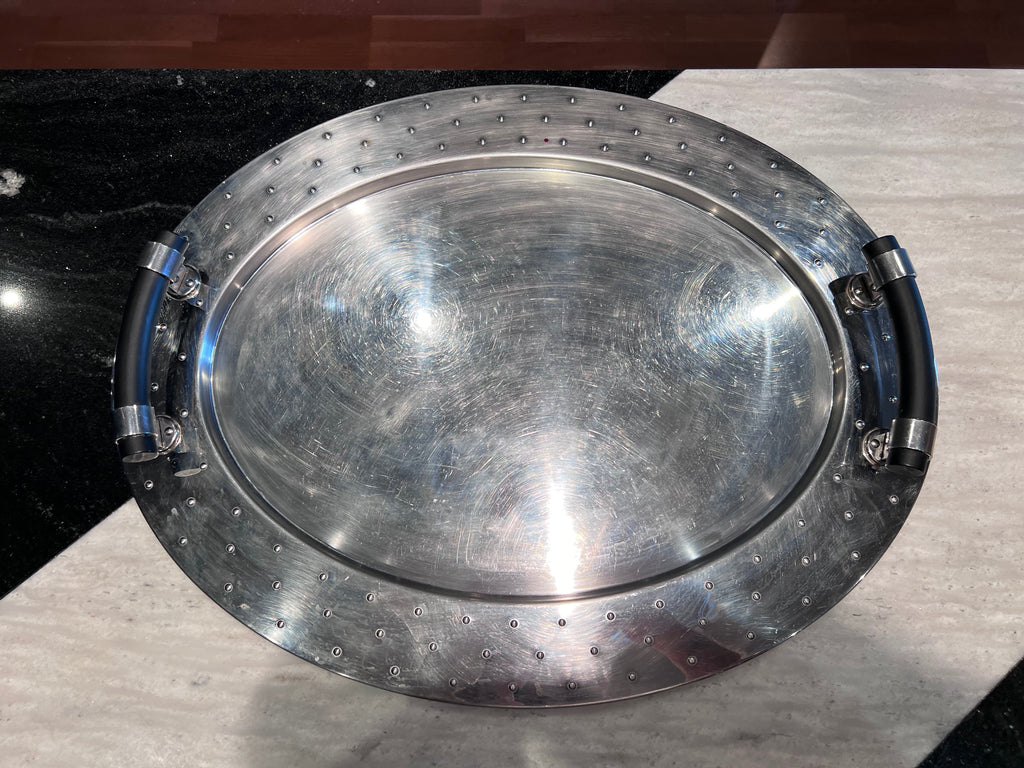 AlessiTablett MG09 Oval Tray w/ Black Handles (*condition)