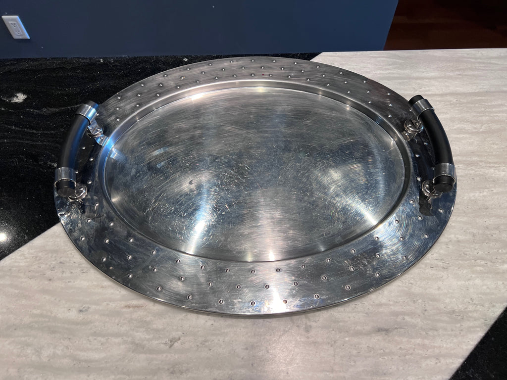 AlessiTablett MG09 Oval Tray w/ Black Handles (*condition)