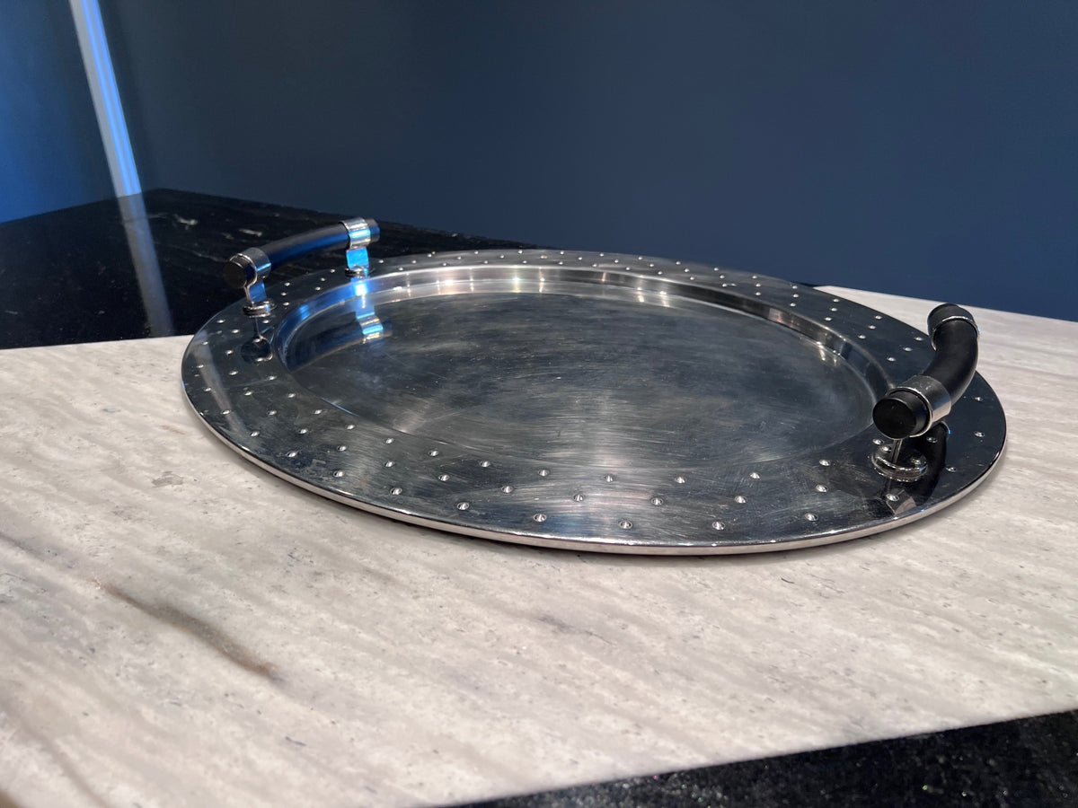 AlessiTablett MG09 Oval Tray w/ Black Handles (*condition)