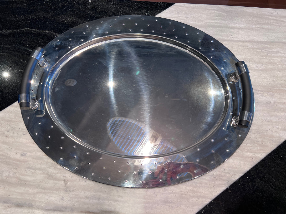 AlessiTablett MG09 Oval Tray w/ Black Handles