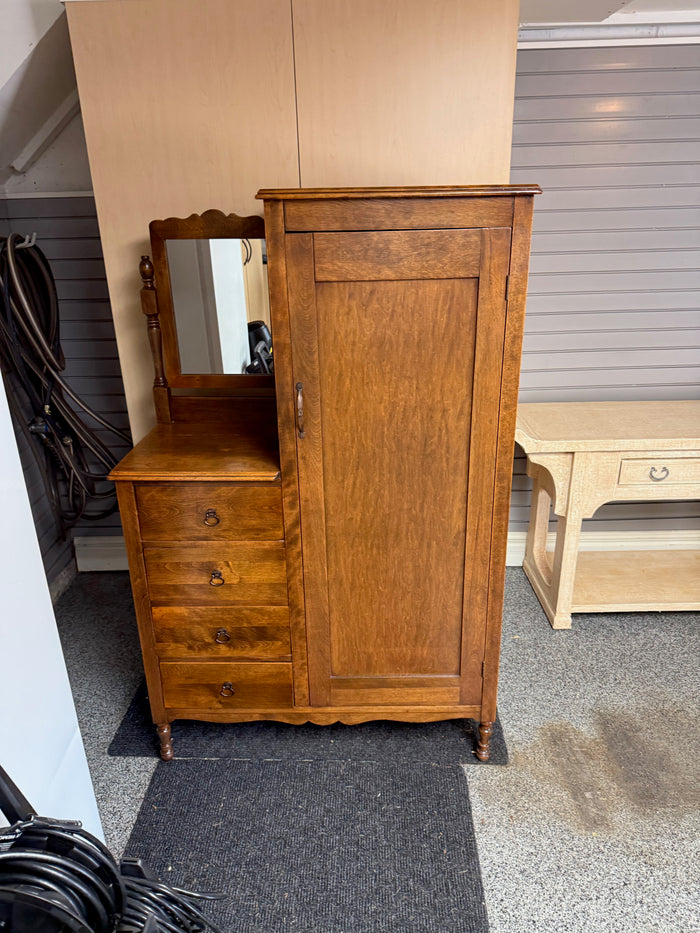Antique Oak Chifforobe with Mirror