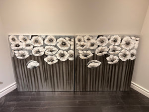 Wall Art White Flowers (*2 available- sold individually- select quantity)