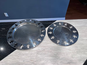 2 Alessi Girtondo Round Stainless Steel Trays