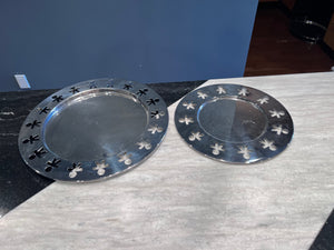 2 Alessi Girtondo Round Stainless Steel Trays