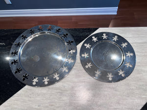 2 Alessi Girtondo Round Stainless Steel Trays
