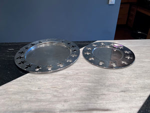 2 Alessi Girtondo Round Stainless Steel Trays