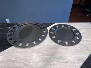 2 Alessi Girtondo Round Black Trays