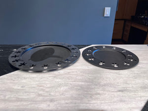 2 Alessi Girtondo Round Black Trays